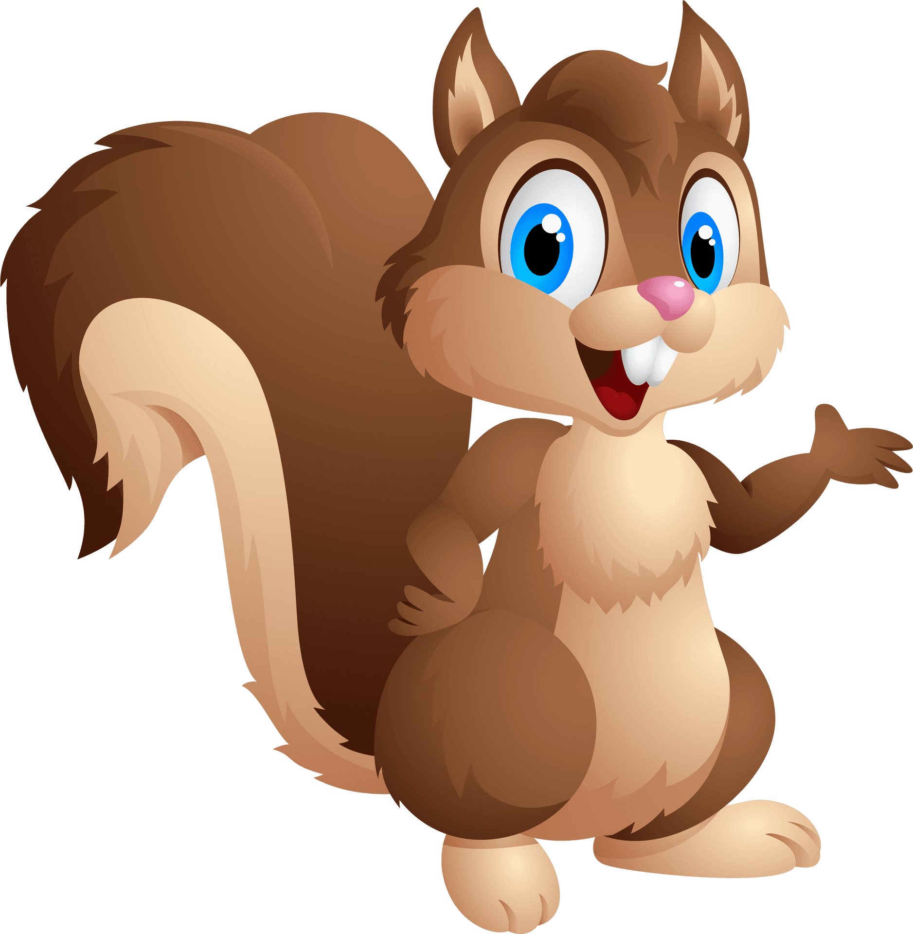 Happy Cartoon Squirrel PNG Image