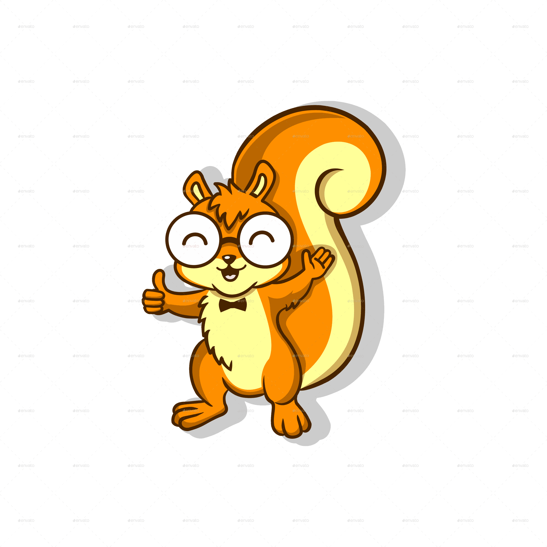 Happy Cartoon Squirrel Thumbs Up PNG Image