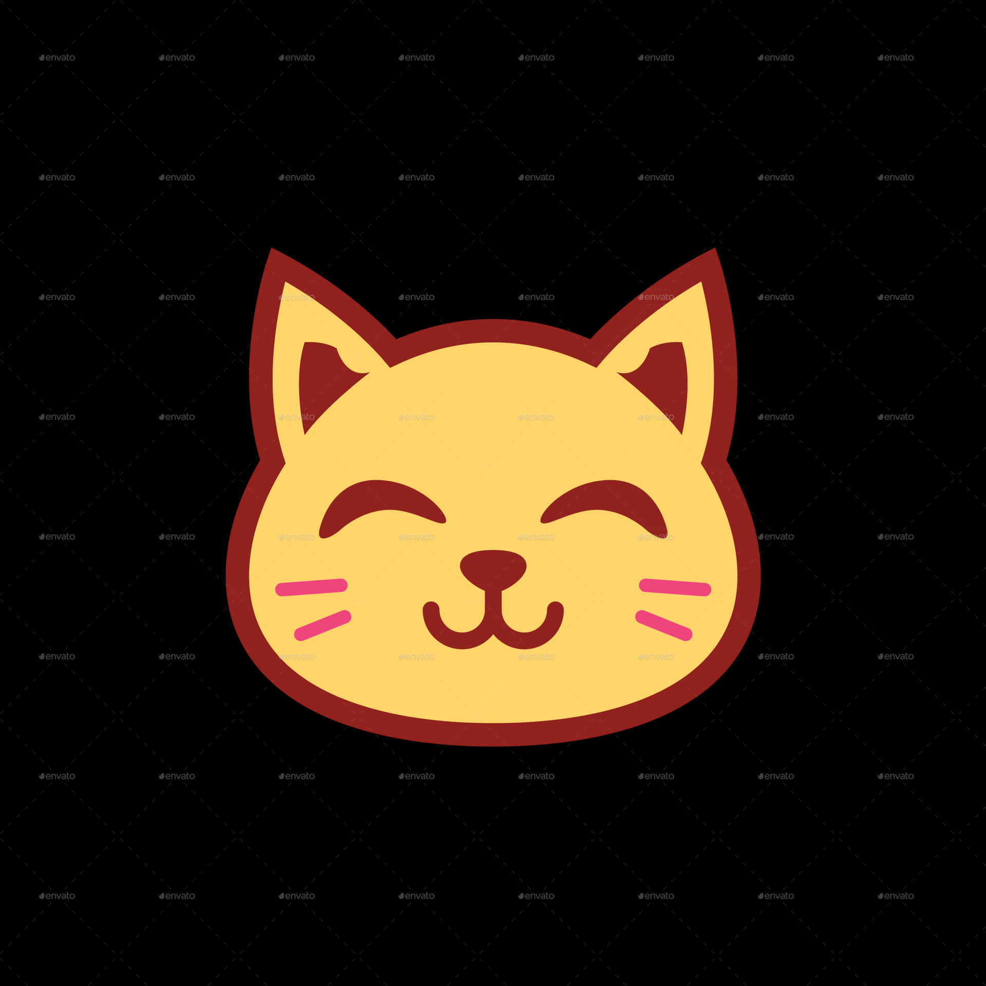 Happy Cat Emoji Illustration PNG Image