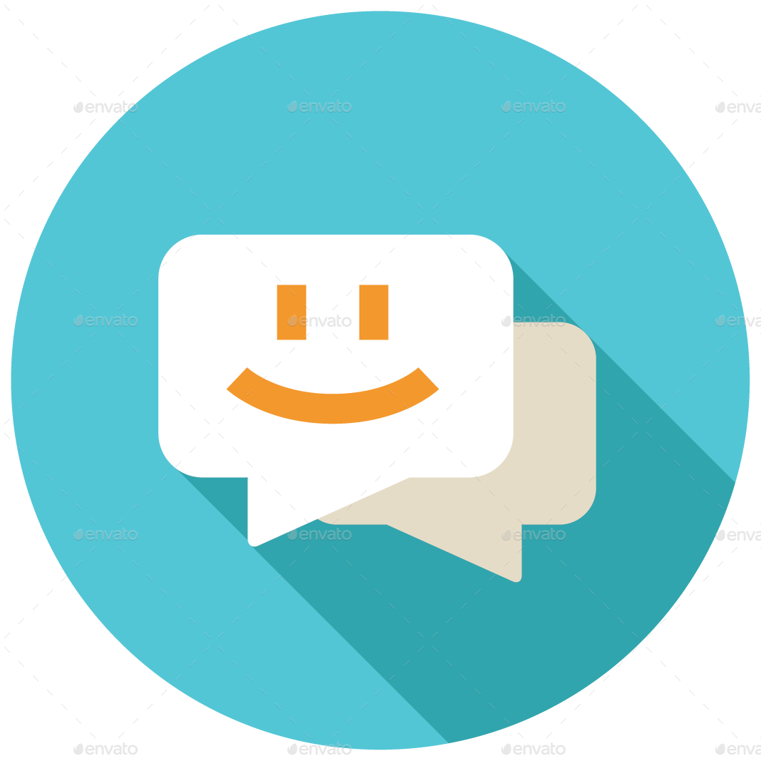 Happy Chat Bubble Icon PNG Image