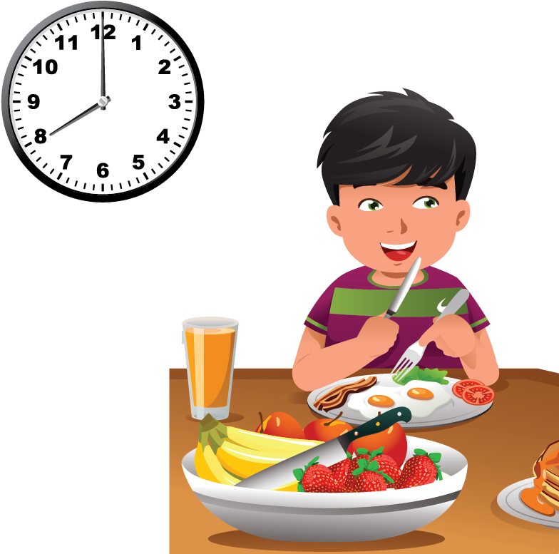 Happy Child Enjoying Healthy Breakfast PNG Image