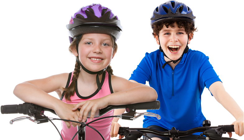 Happy Children Biking Together PNG Image