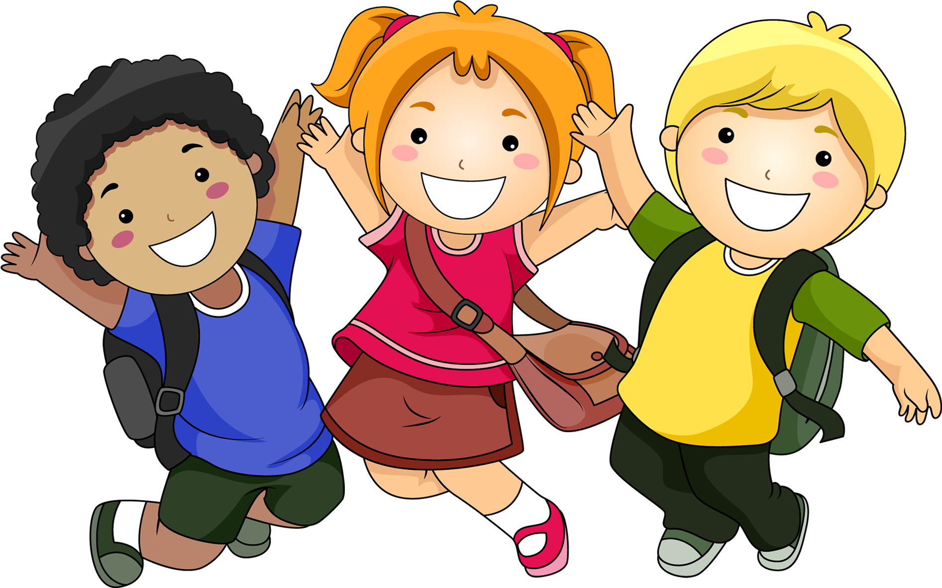 Happy Children Cartoon PNG Image