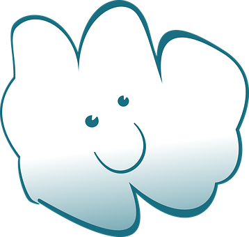 Happy Cloud Character PNG Image