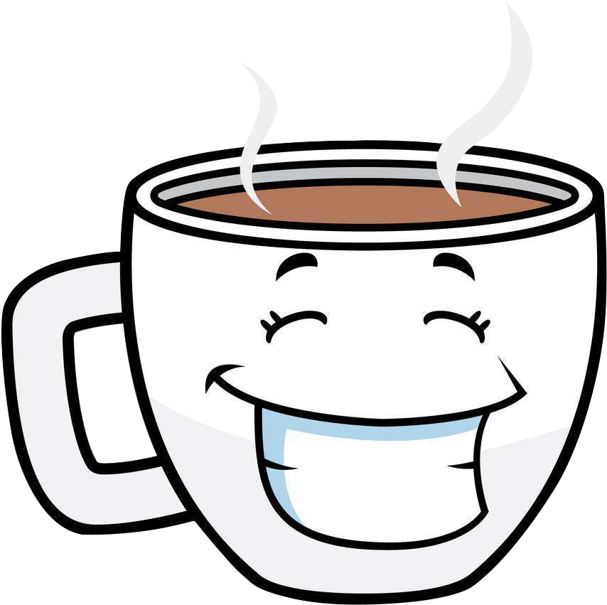 Happy Coffee Cup Cartoon PNG Image