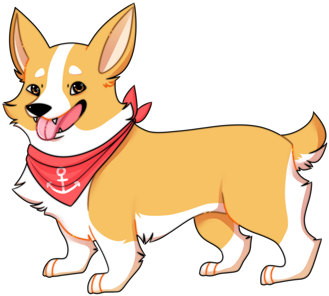 Happy Corgi With Bandana PNG Image