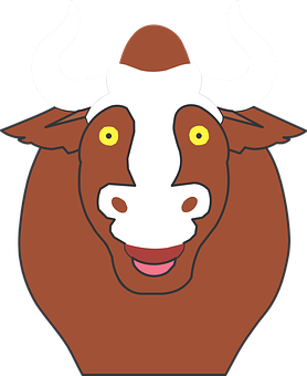 Happy Cow Cartoon Illustration PNG Image