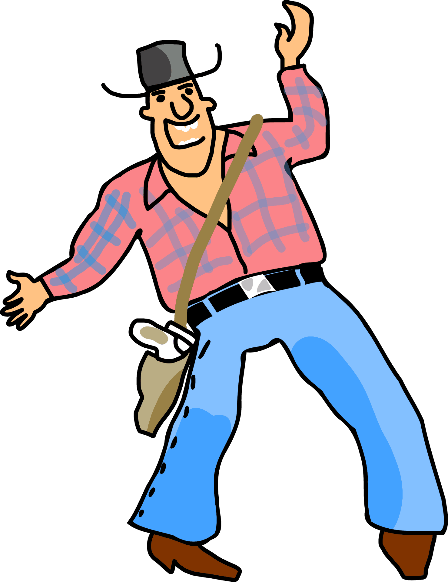 Happy Cowboy Cartoon PNG Image