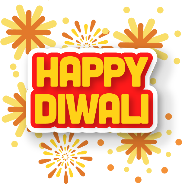 Happy Diwali Festive Greeting Design PNG Image