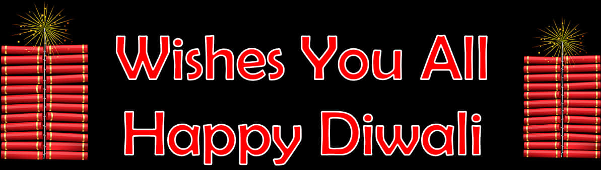 Happy Diwali Firecracker Greeting Banner PNG Image