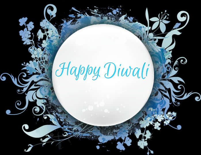 Happy Diwali Floral Background PNG Image