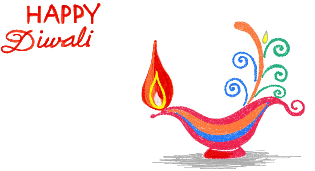 Happy Diwali Greetingwith Decorative Diya PNG Image