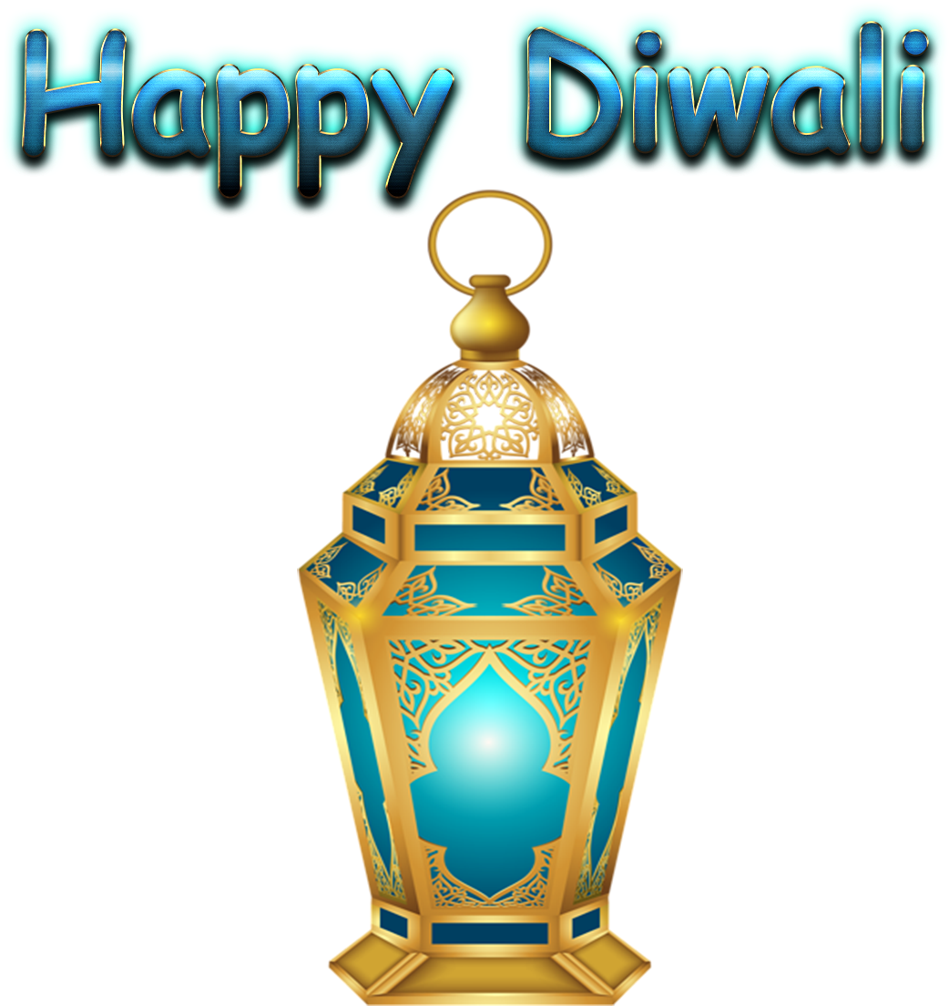 Happy Diwali Lantern Celebration PNG Image