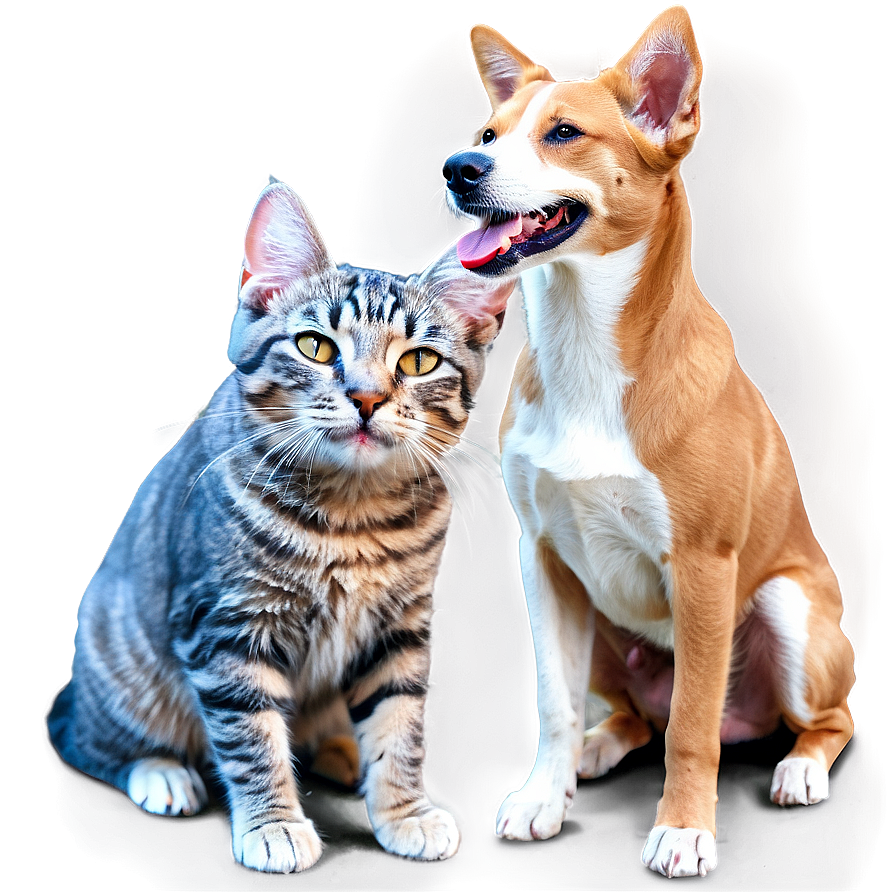 Happy Dog And Cat Png Wyb PNG Image