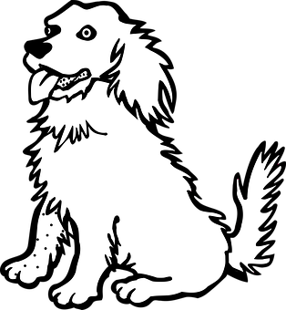 Happy Dog Silhouette PNG Image