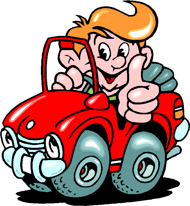 Happy Driver Cartoon Thumbs Up PNG Image