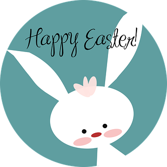 Happy Easter Bunny Greeting PNG Image