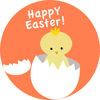 Happy Easter Chick Illustration PNG Image