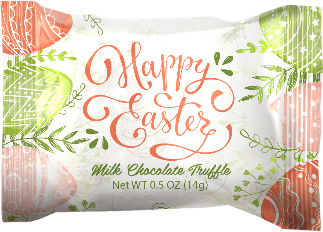 Happy Easter Chocolate Truffle Wrapper PNG Image