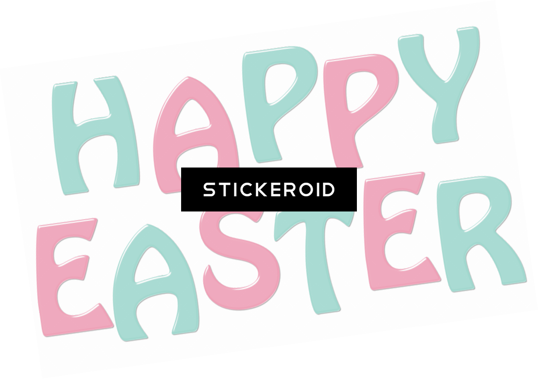 Happy Easter Colorful Lettering PNG Image