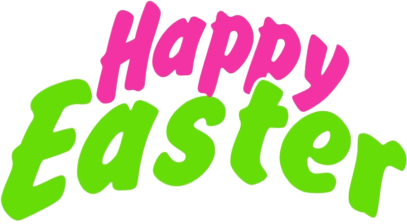 Happy Easter Colorful Text PNG Image