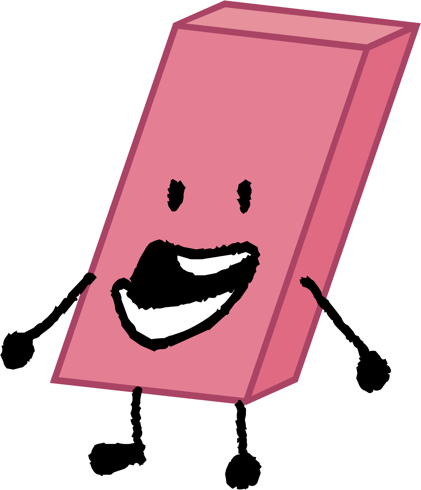 Happy Eraser Cartoon Character PNG Image