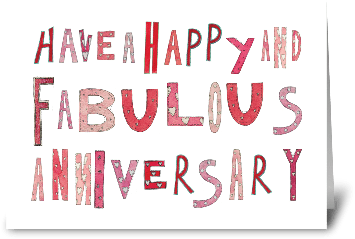 Happy Fabulous Anniversary Card PNG Image