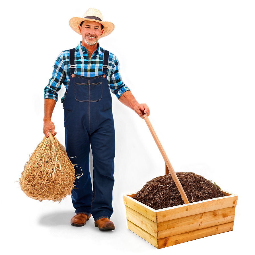 Happy Farmer Illustration Png Aff PNG Image