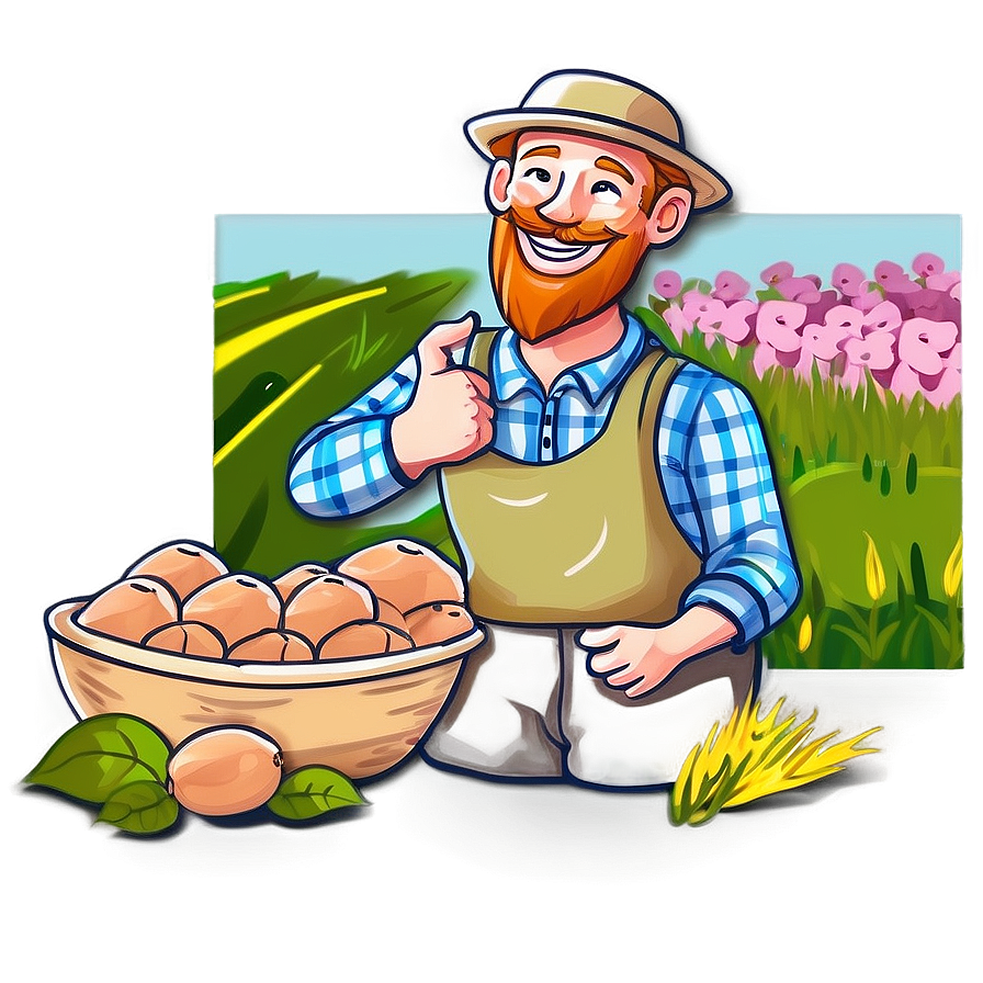 Happy Farmer Illustration Png Mqi78 PNG Image