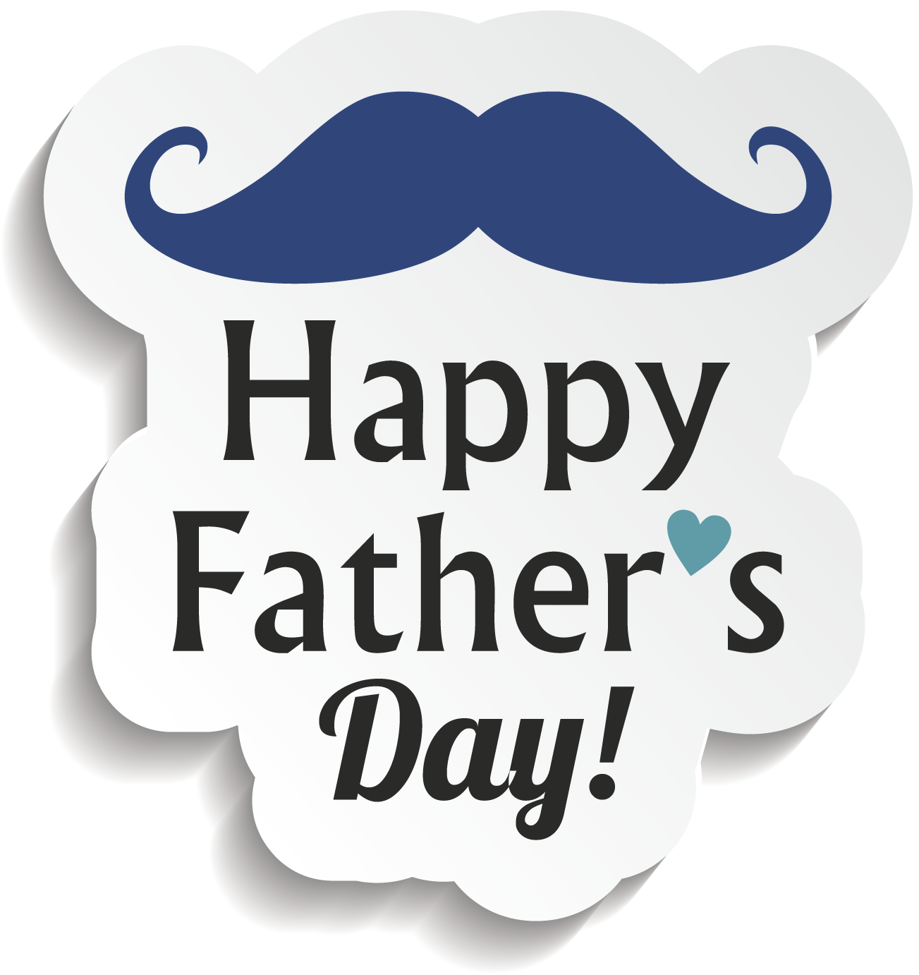 Happy Fathers Day Mustache Graphic PNG Image