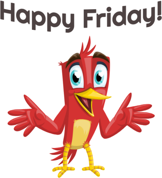 Happy Friday Cartoon Bird PNG Image