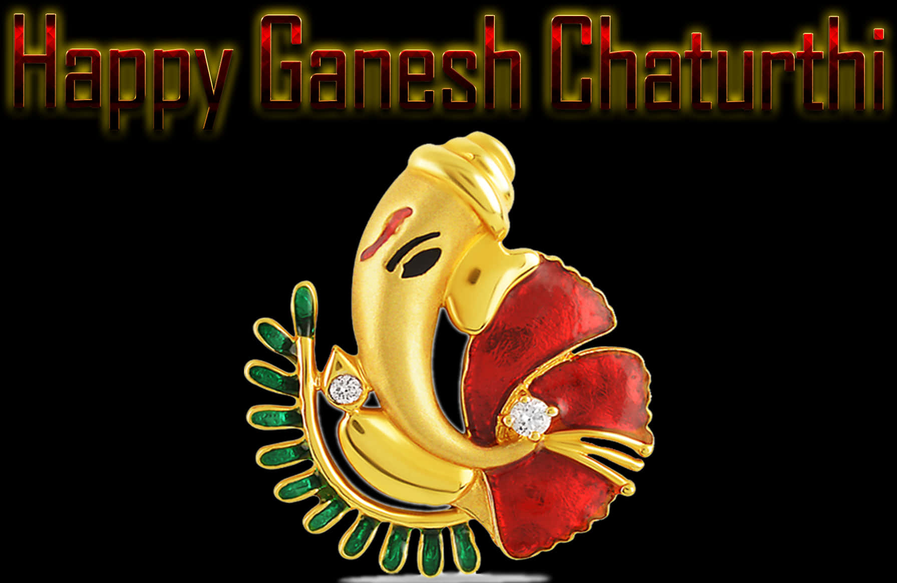 Happy Ganesh Chaturthi Greeting PNG Image