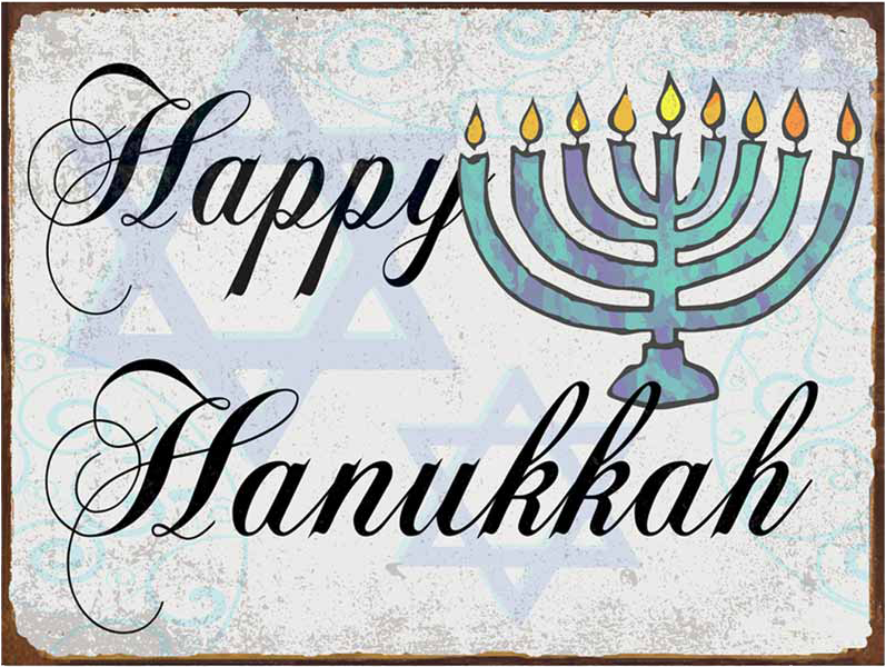 Happy Hanukkah Menorah Greeting PNG Image