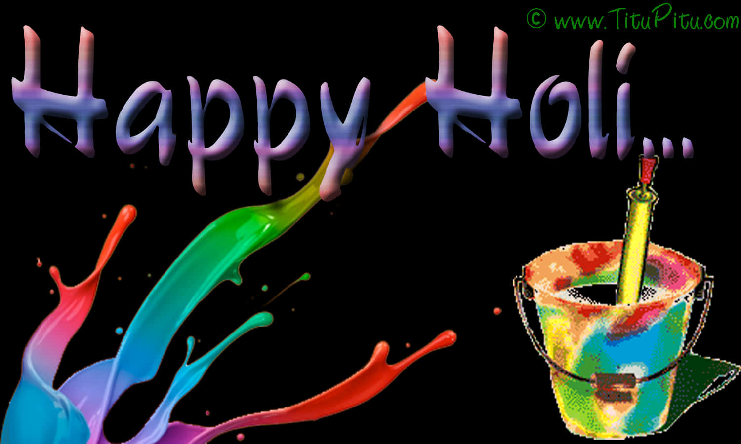 Happy Holi Celebration Colors PNG Image