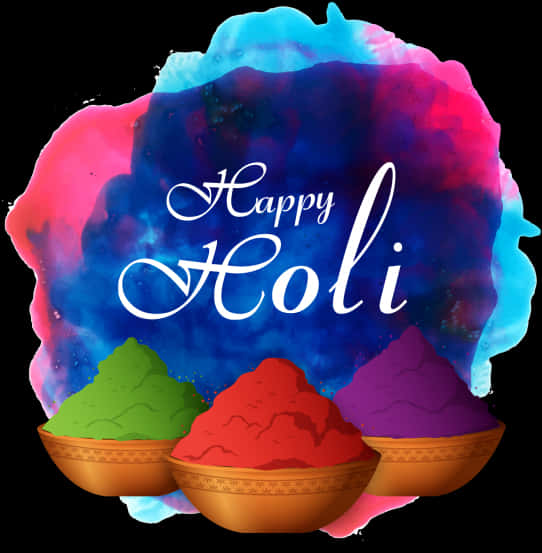 Happy Holi Colorful Celebration PNG Image