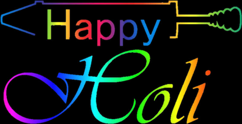 Happy Holi Colorful Greeting PNG Image