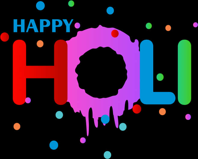 Happy Holi Festival Greeting PNG Image