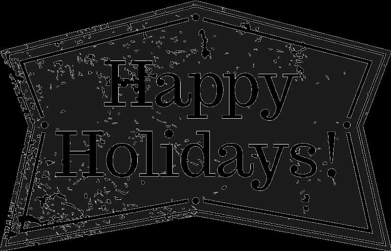 Happy Holidays Black Board Design PNG Image