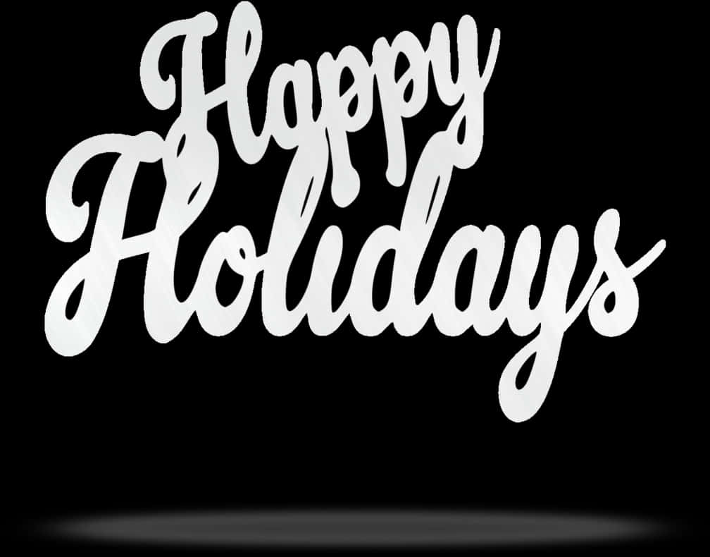 Happy Holidays Calligraphy PNG Image