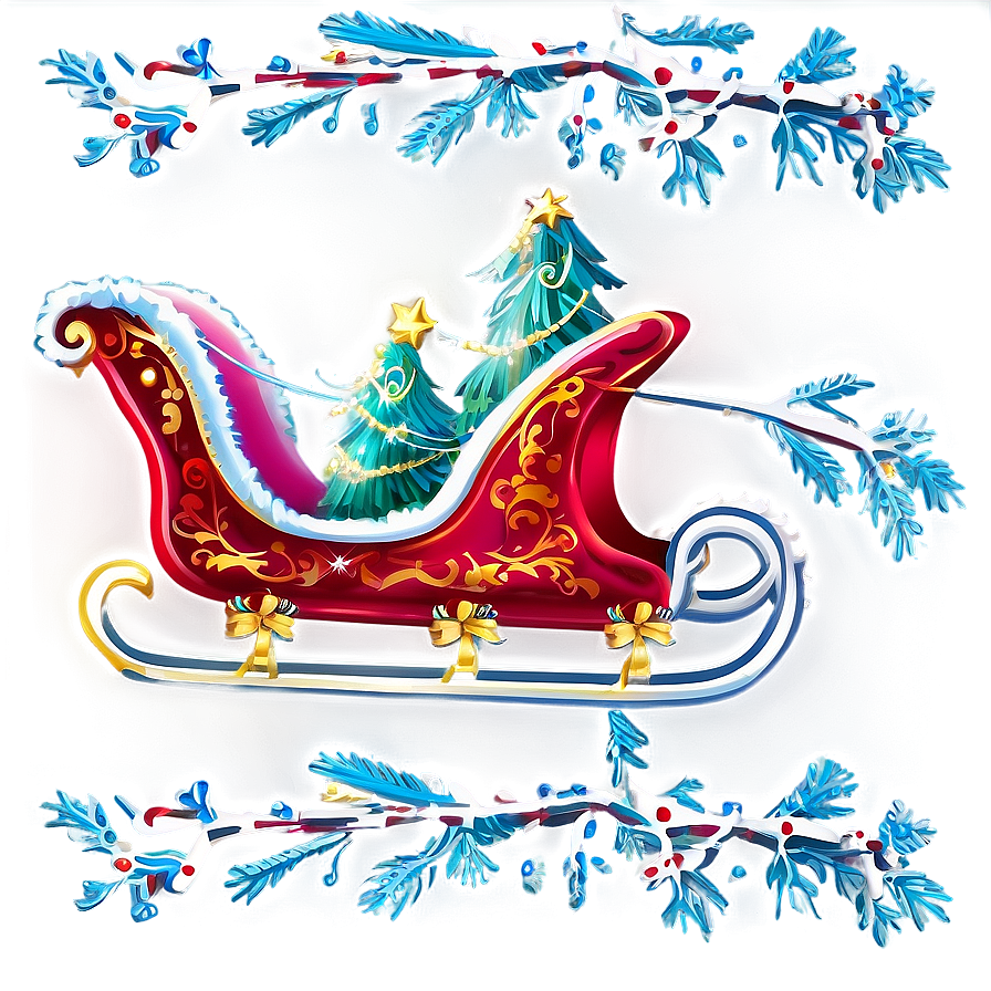 Happy Holidays Santa Sleigh Png Pba25 PNG Image