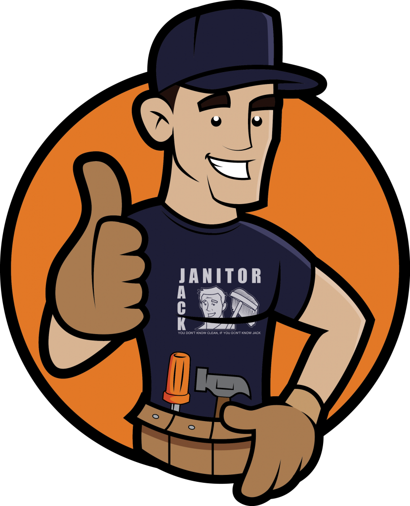 Happy Janitor Cartoon Character PNG Image