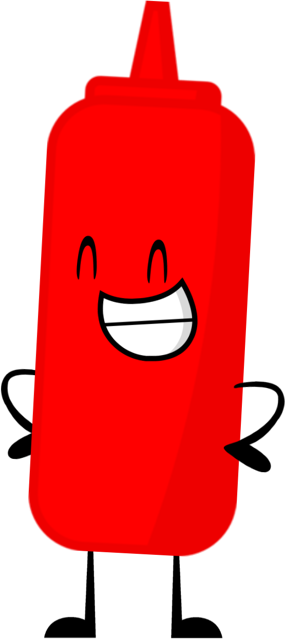 Happy Ketchup Character Cartoon PNG Image