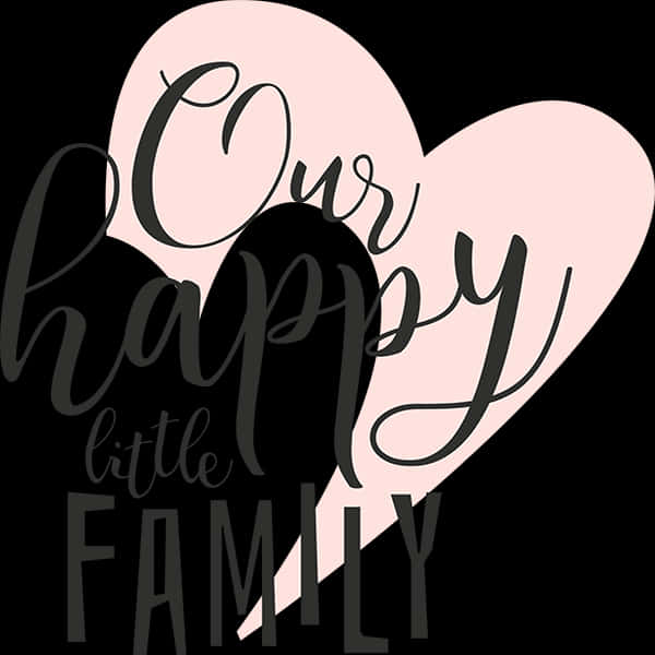 Happy Little Family Heart Graphic PNG Image