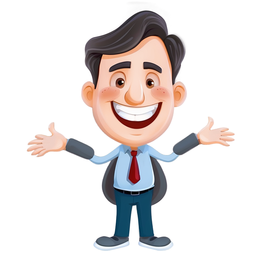 Happy Man In Cartoon Style Png 06272024 PNG Image