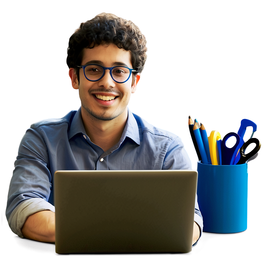 Happy Man In Office Png Tvy45 PNG Image