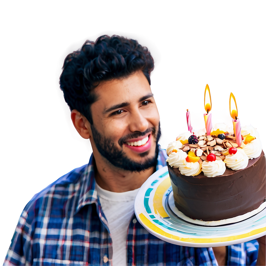 Happy Man With Cake Png 1 PNG Image