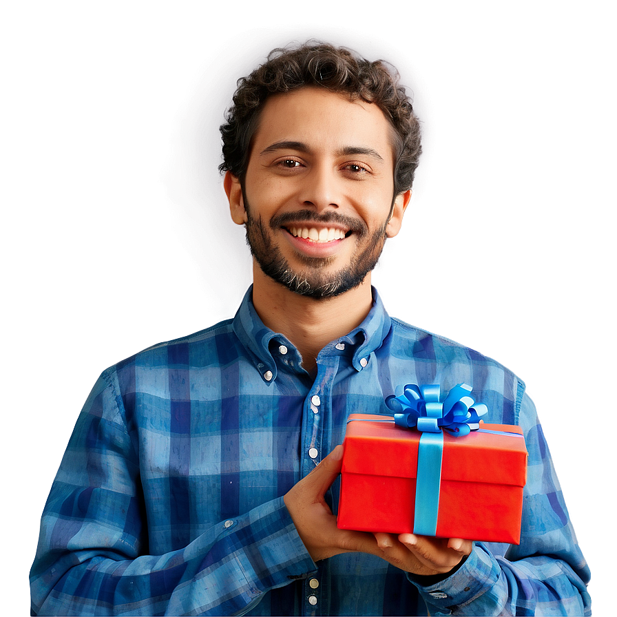 Happy Man With Gift Png 06272024 PNG Image