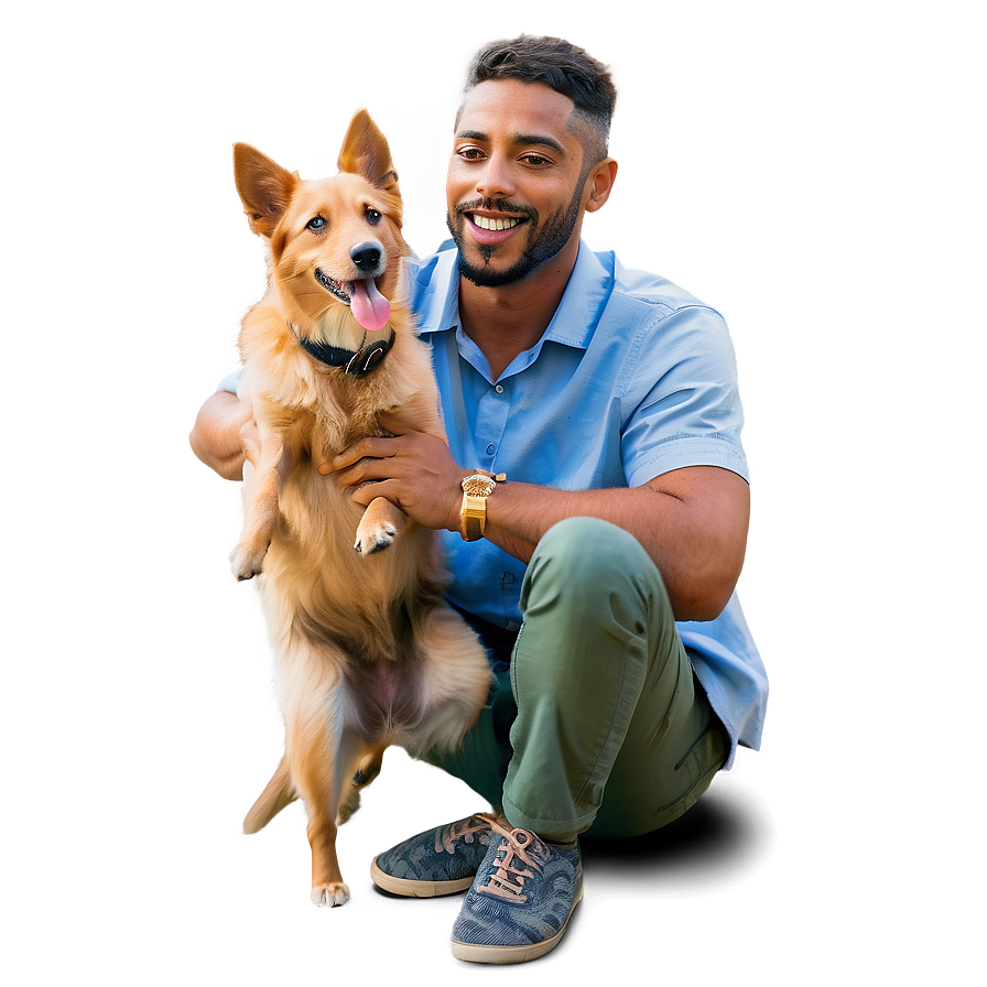 Happy Man With Pets Png 82 PNG Image