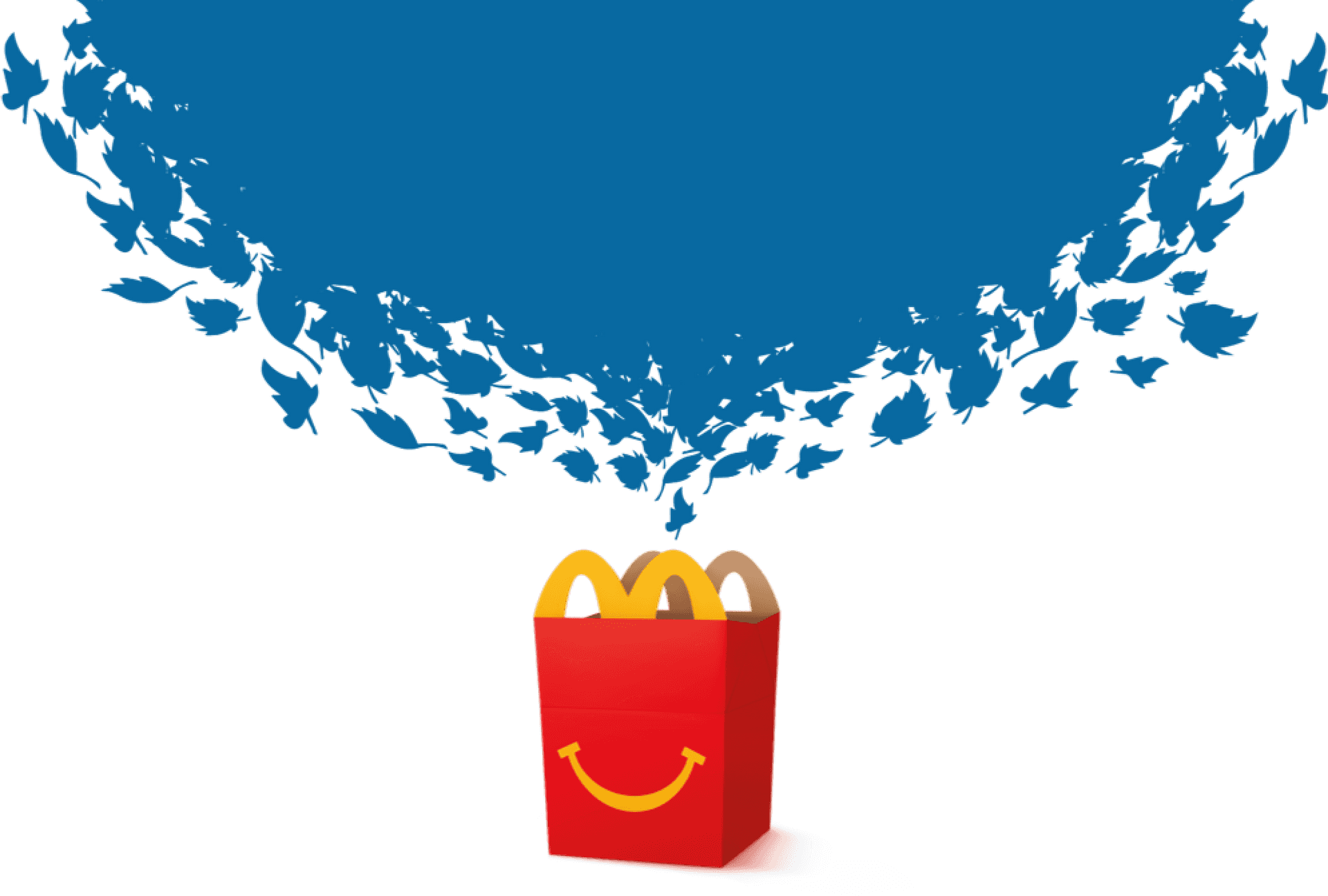 Happy Meal Box With Flying Fish Illustration PNG Image