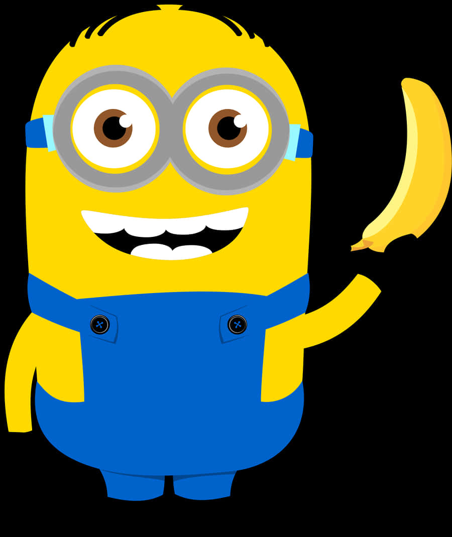 Happy Minionwith Banana PNG Image